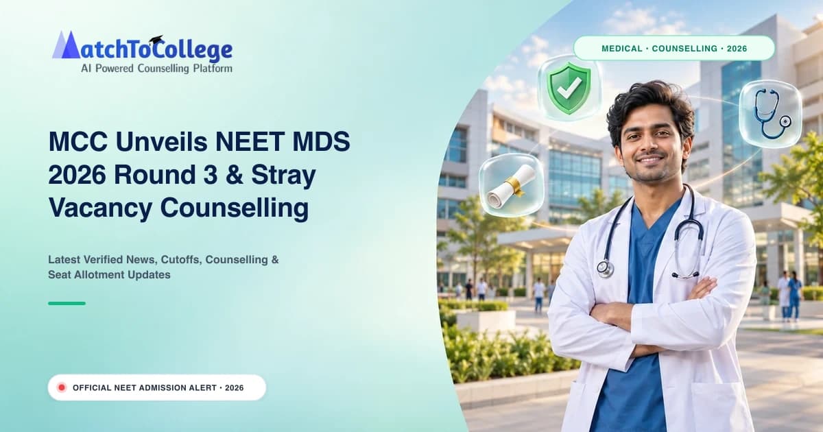 MCC Unveils NEET MDS 2026 Round 3 & Stray Vacancy Counselling Schedule