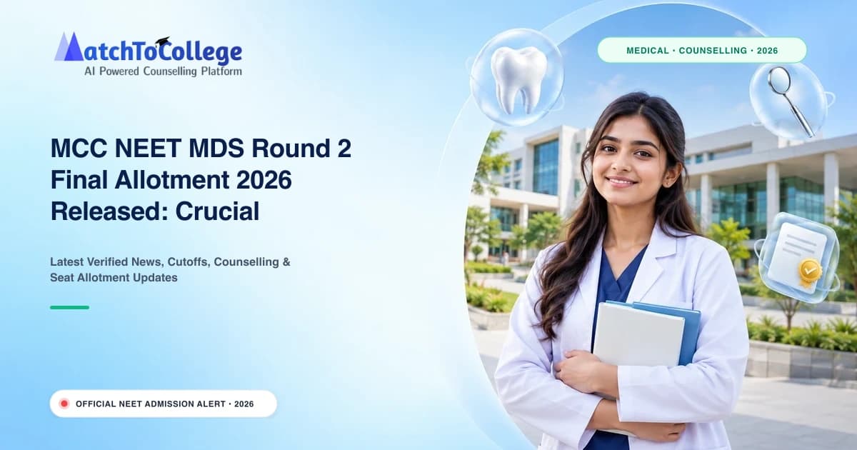 MCC NEET MDS Round 2 Final Allotment 2026 Released: Crucial Reporting Deadline Approaches