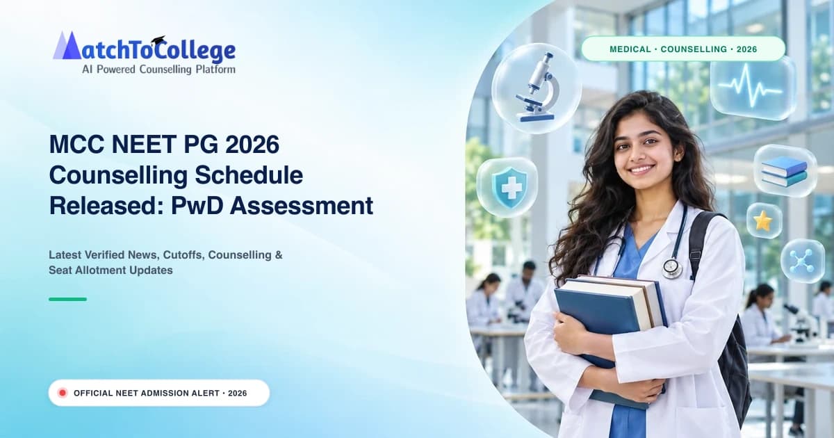 MCC NEET PG 2026 Counselling Schedule Released: PwD Assessment Dates Out