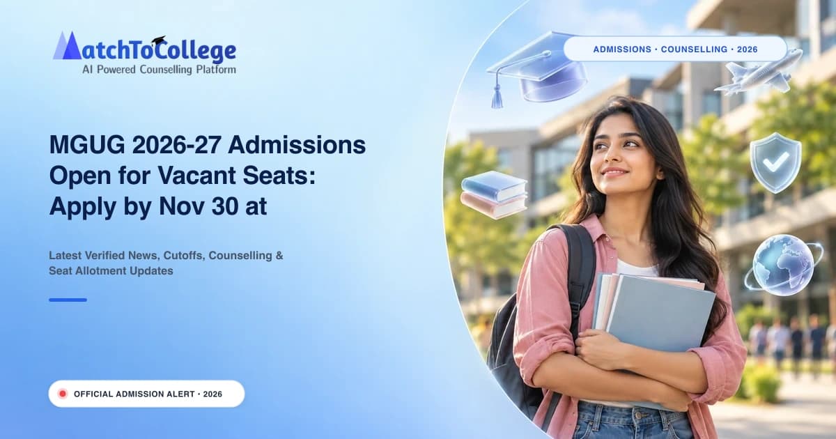 MGUG 2026-27 Admissions Open for Vacant Seats: Apply by Nov 30 at mgug.ac.in