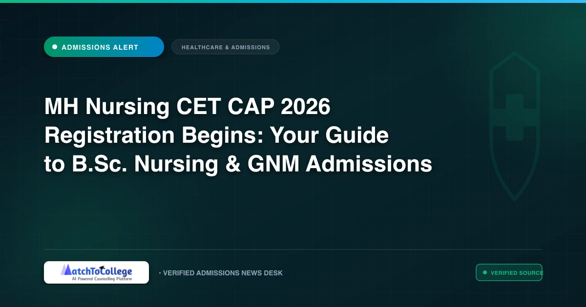 MH Nursing CET CAP 2026 Registration Begins: Your Guide to B.Sc. Nursing & GNM Admissions