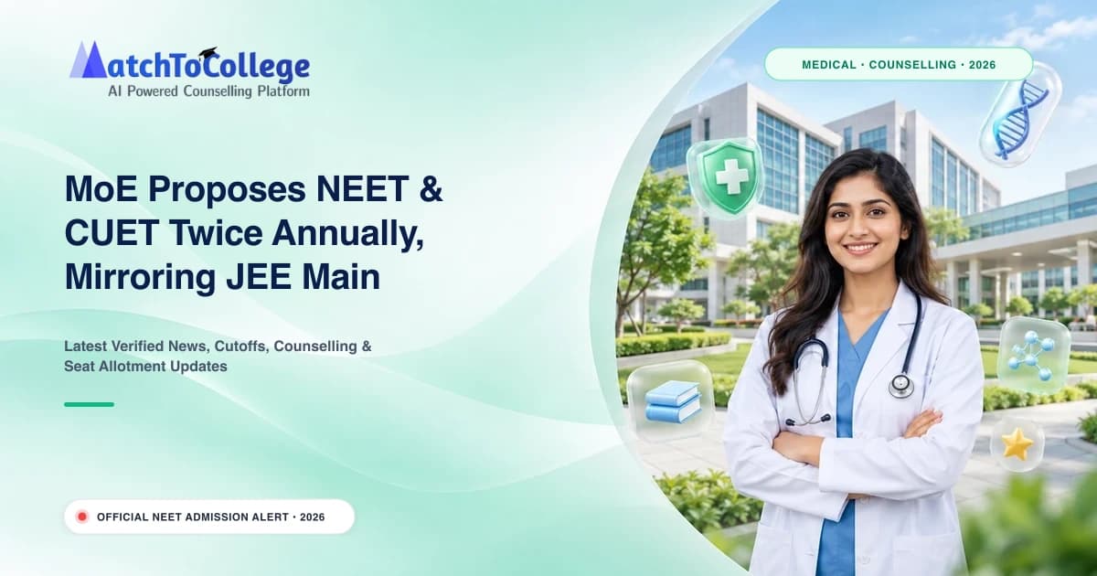 MoE Proposes NEET & CUET Twice Annually, Mirroring JEE Main Pattern