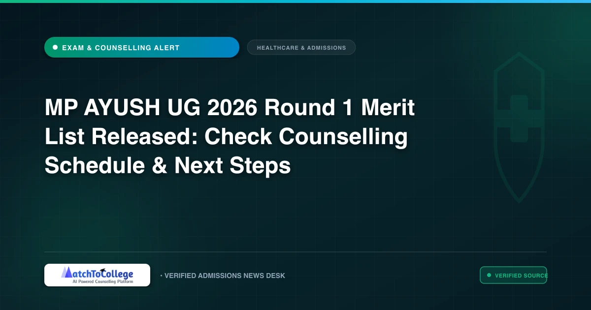 MP AYUSH UG 2026 Round 1 Merit List Released: Check Counselling Schedule & Next Steps