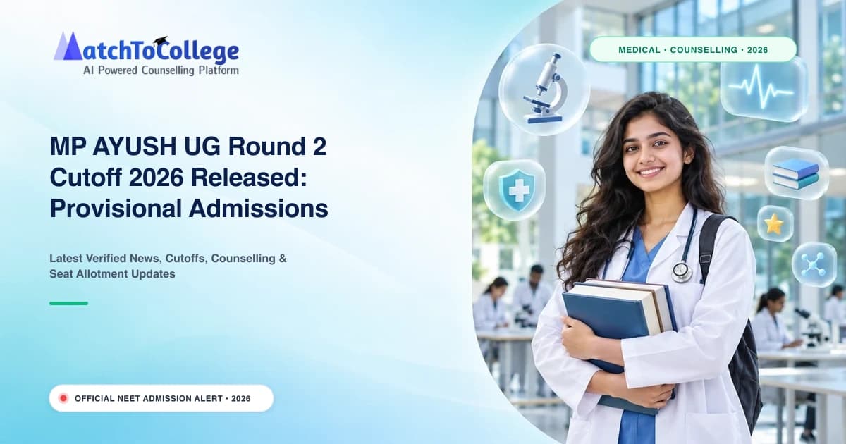 MP AYUSH UG Round 2 Cutoff 2026 Released: Provisional Admissions Open Till Oct 15