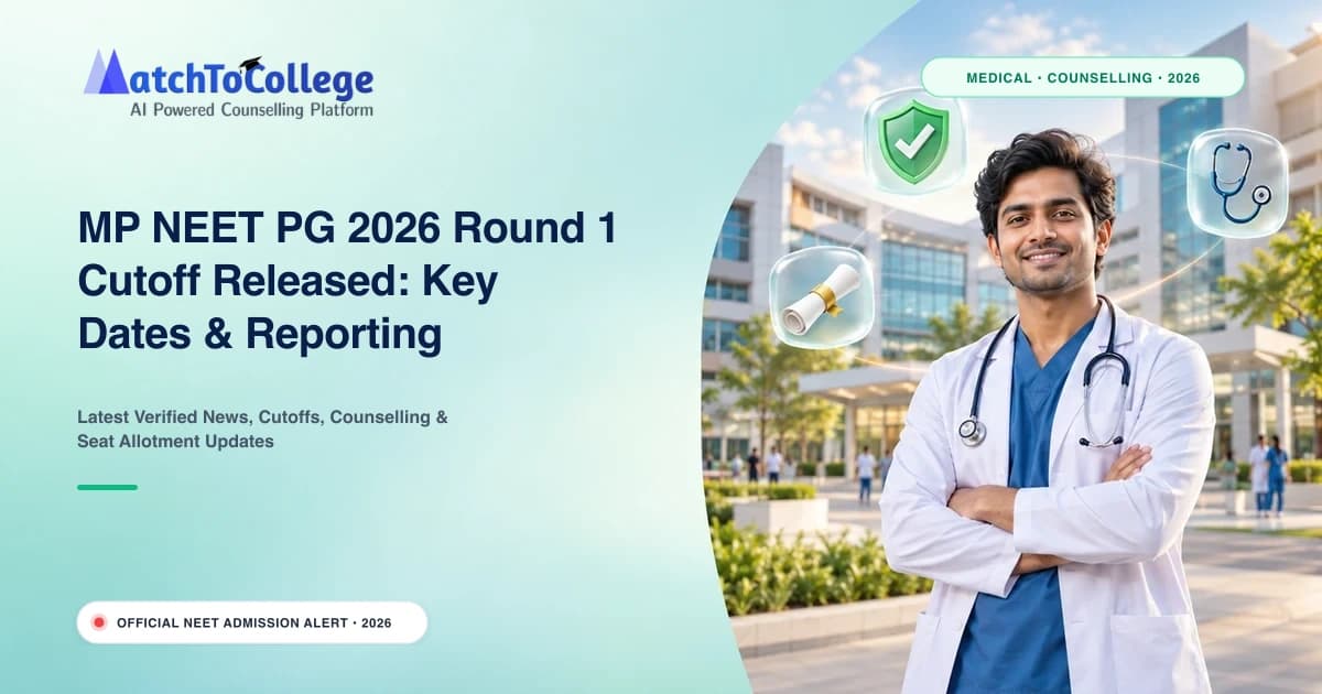 MP NEET PG 2026 Round 1 Cutoff Released: Key Dates & Reporting Details