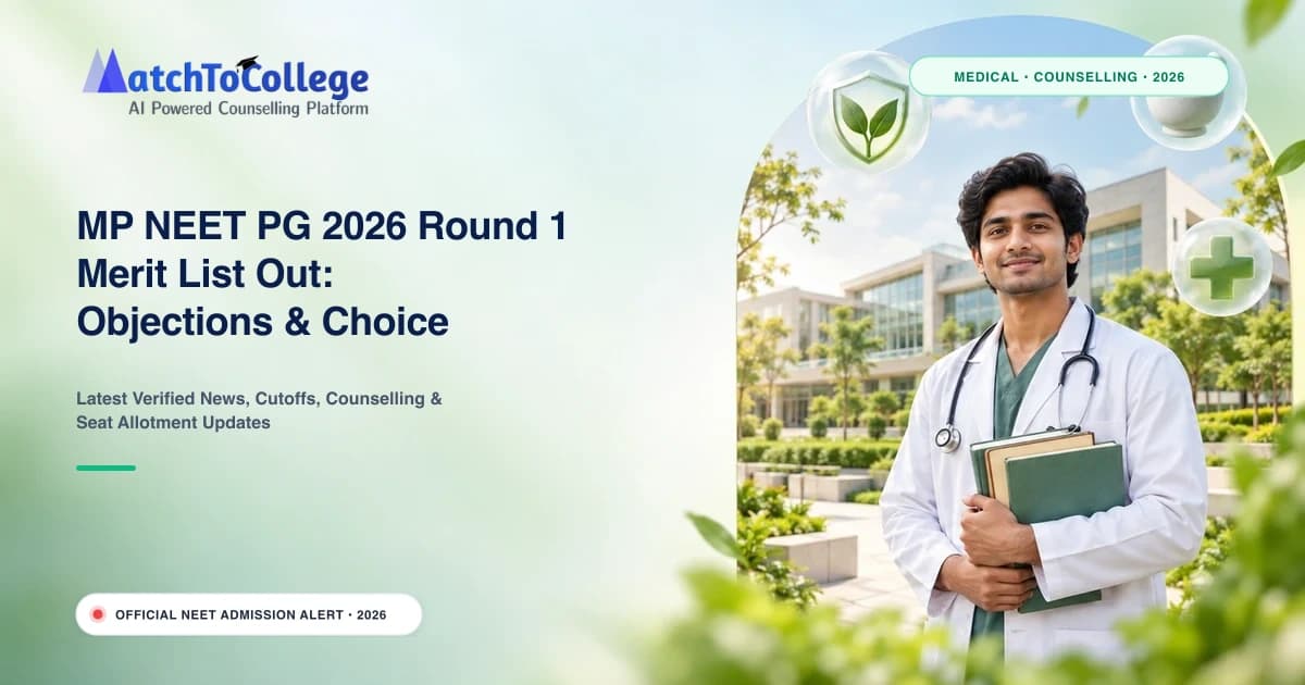 MP NEET PG 2026 Round 1 Merit List Out: Objections & Choice Filling Dates Announced