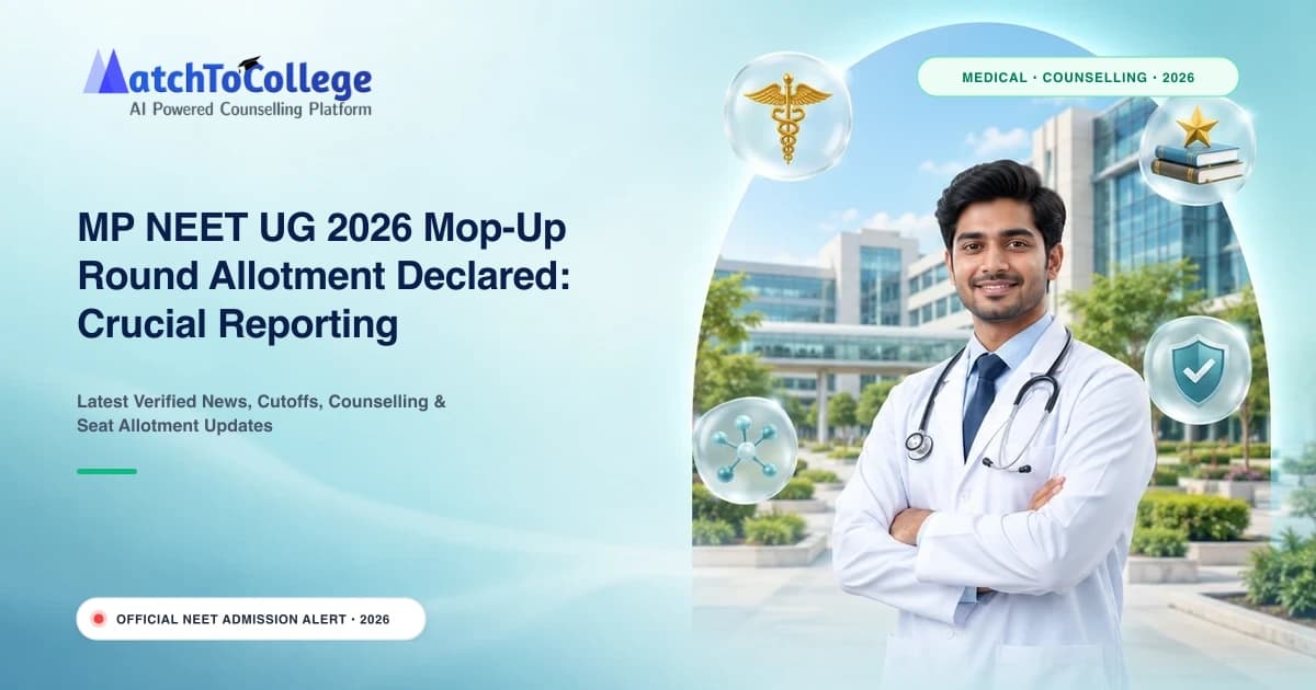 MP NEET UG 2026 Mop-Up Round Allotment Declared: Crucial Reporting Deadline Nears