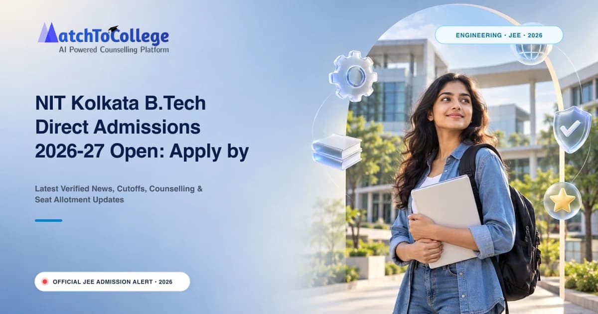 NIT Kolkata B.Tech Direct Admissions 2026-27 Open: Apply by October 26