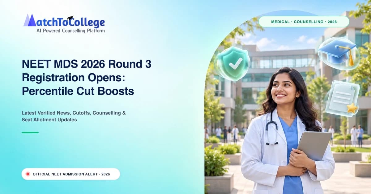 NEET MDS 2026 Round 3 Registration Opens: Percentile Cut Boosts Chances
