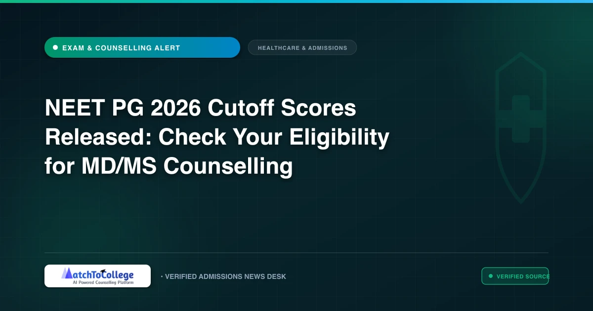 NEET PG 2026 Cutoff Scores Released: Check Your Eligibility for MD/MS Counselling