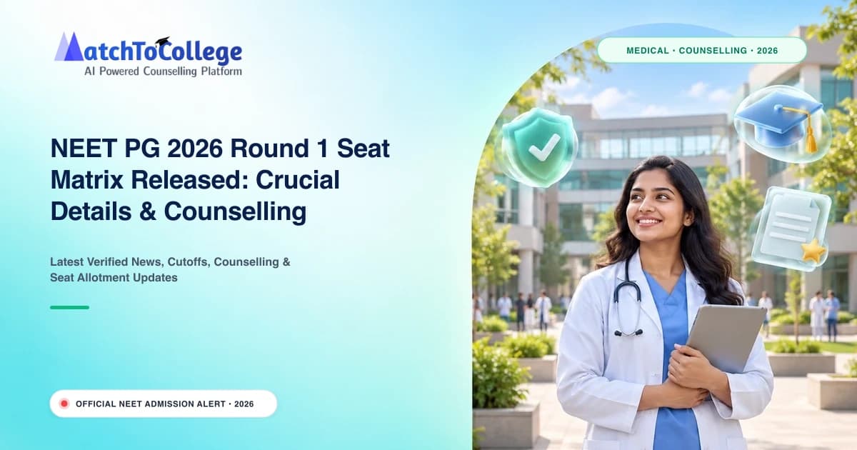 NEET PG 2026 Round 1 Seat Matrix Released: Crucial Details & Counselling Schedule Out at mcc.nic.in
