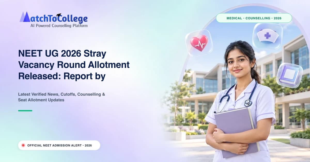 NEET UG 2026 Stray Vacancy Round Allotment Released: Report by October 26