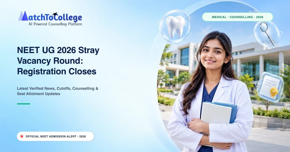NEET UG 2026 Stray Vacancy Round: Registration Closes Today, Final Chance for MBBS/BDS Seats
