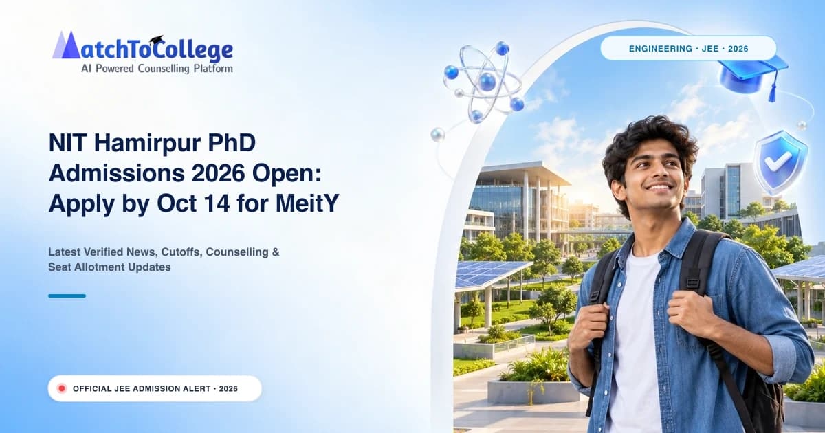 NIT Hamirpur PhD Admissions 2026 Open: Apply by Oct 14 for MeitY Visvesvaraya Scheme