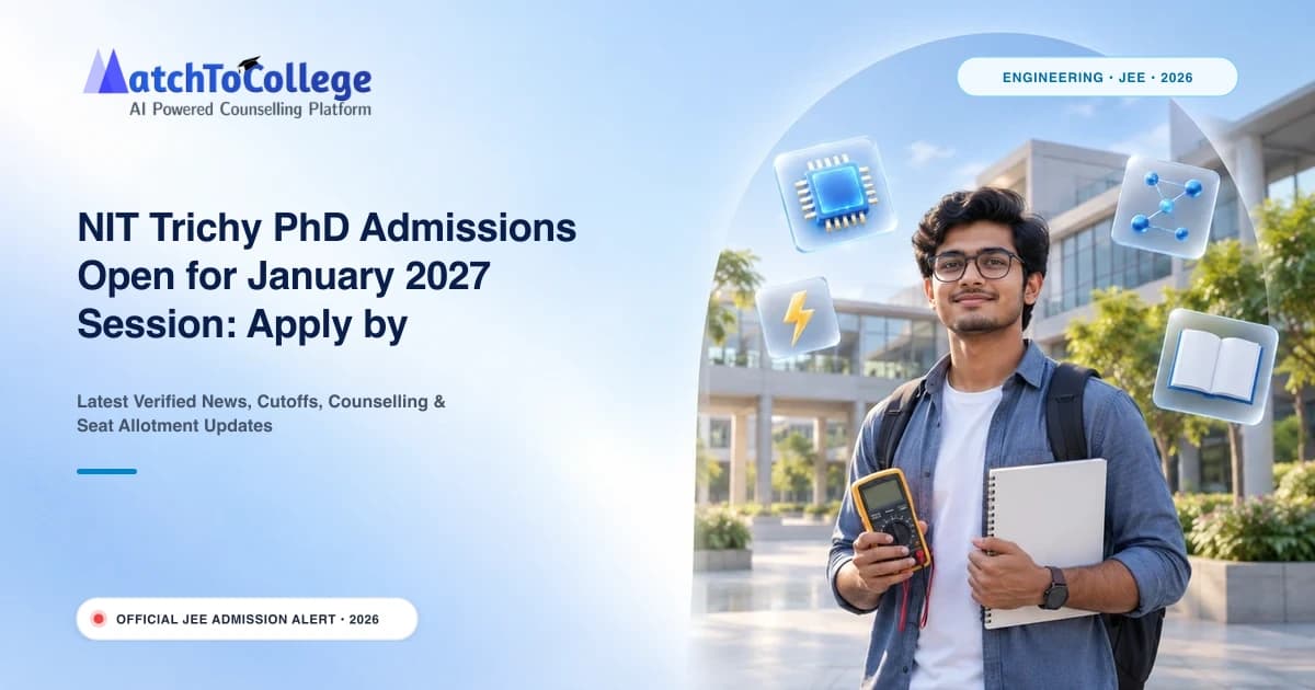 NIT Trichy PhD Admissions Open for January 2027 Session: Apply by November 13