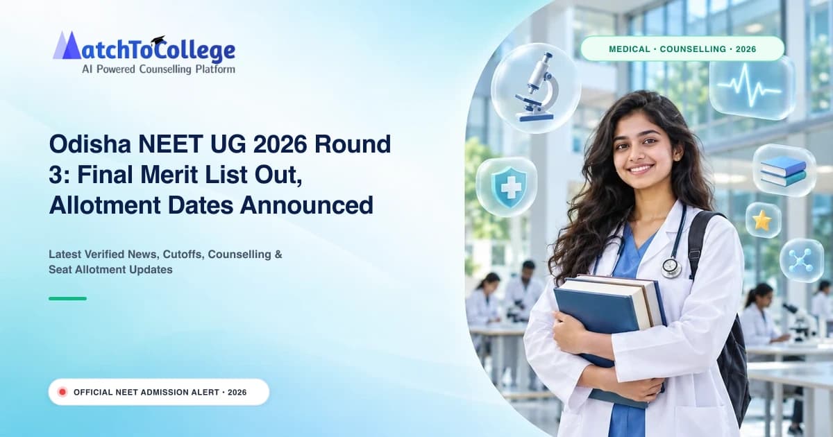 Odisha NEET UG 2026 Round 3: Final Merit List Out, Allotment Dates Announced