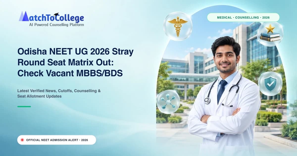 Odisha NEET UG 2026 Stray Round Seat Matrix Out: Check Vacant MBBS/BDS Seats Now