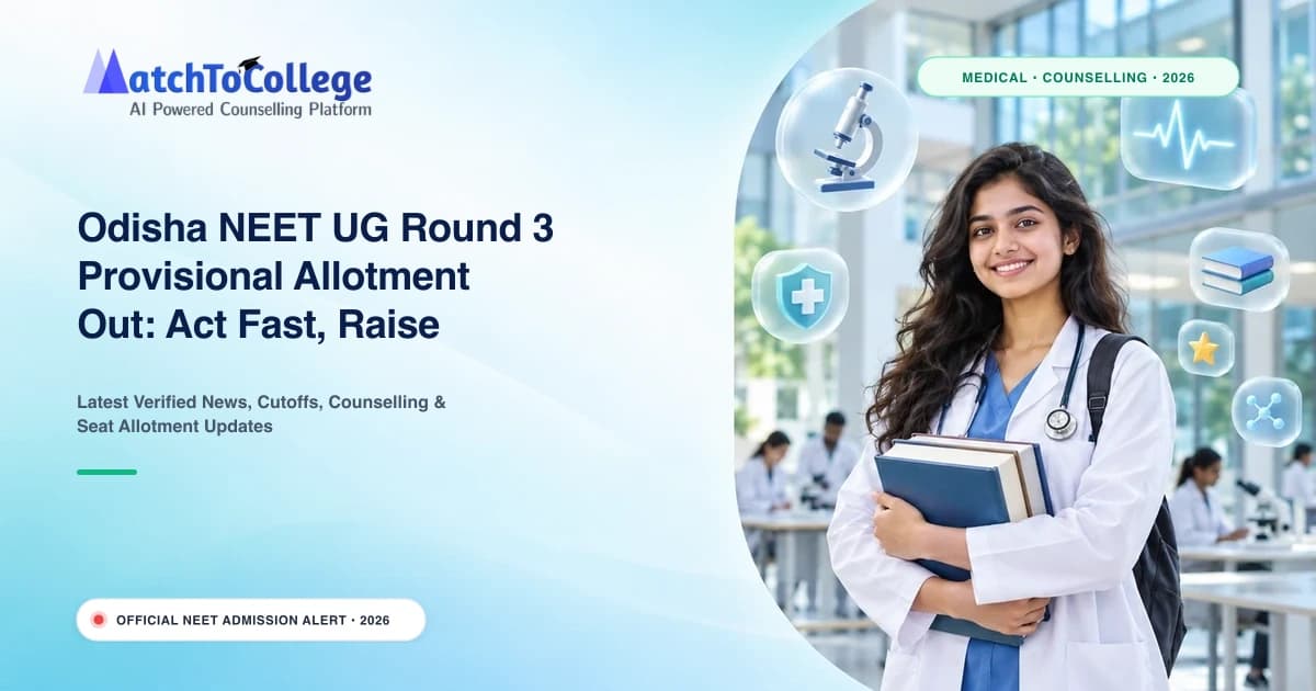 Odisha NEET UG Round 3 Provisional Allotment Out: Act Fast, Raise Objections by Oct 7