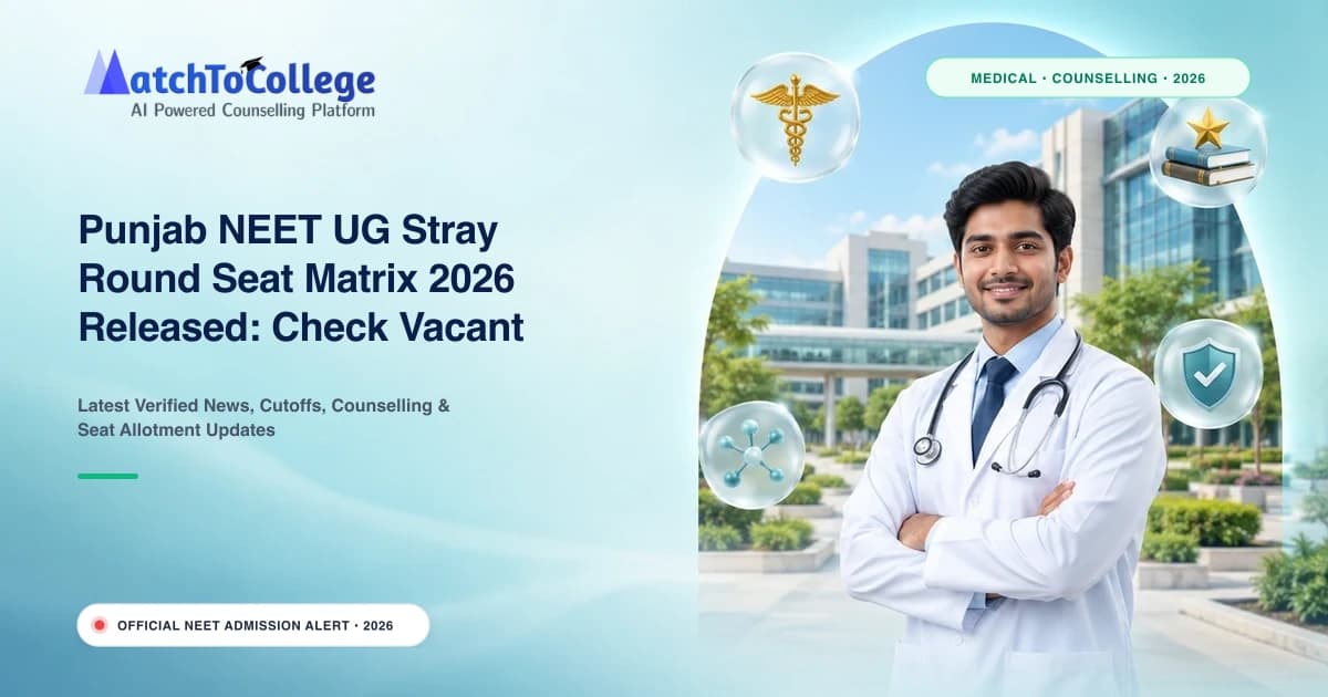 Punjab NEET UG Stray Round Seat Matrix 2026 Released: Check Vacant MBBS & BDS Seats