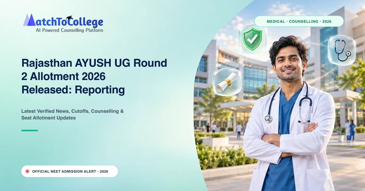 Rajasthan AYUSH UG Round 2 Allotment 2026 Released: Reporting Begins October 13