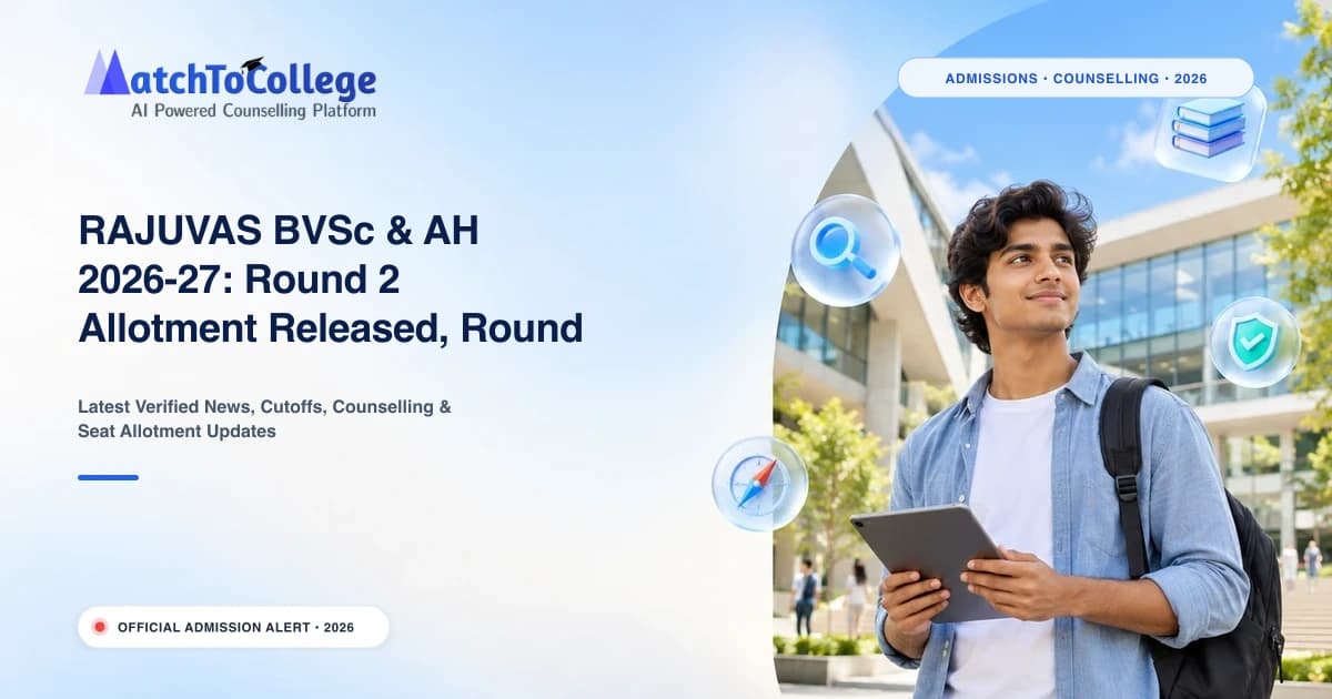 RAJUVAS BVSc & AH 2026-27: Round 2 Allotment Released, Round 3 Schedule Announced