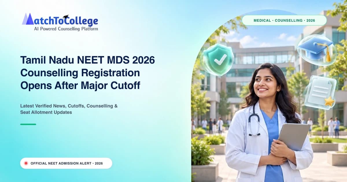 Tamil Nadu NEET MDS 2026 Counselling Registration Opens After Major Cutoff Revision