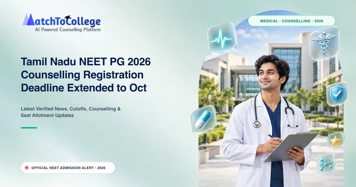 Tamil Nadu NEET PG 2026 Counselling Registration Deadline Extended to Oct 16