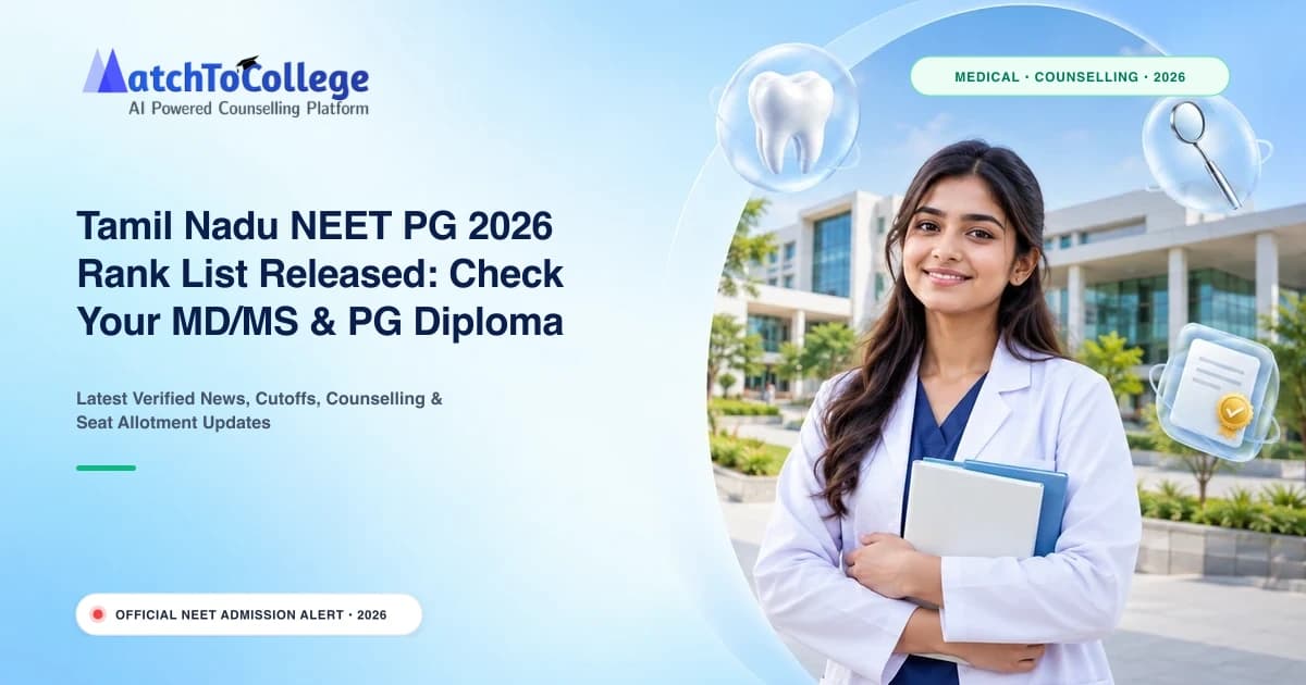 Tamil Nadu NEET PG 2026 Rank List Released: Check Your MD/MS & PG Diploma Merit Now