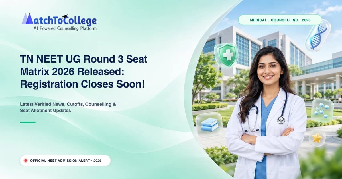 TN NEET UG Round 3 Seat Matrix 2026 Released: Registration Closes Soon!