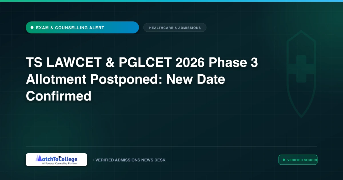TS LAWCET & PGLCET 2026 Phase 3 Allotment Postponed: New Date Confirmed