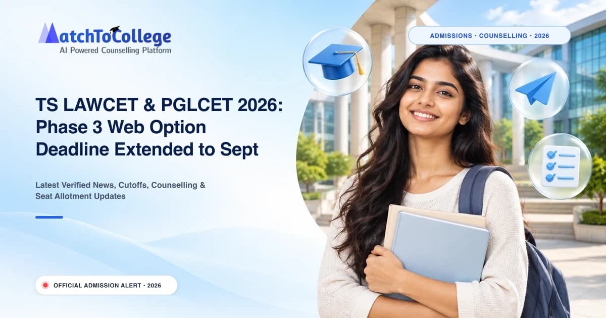 TS LAWCET & PGLCET 2026: Phase 3 Web Option Deadline Extended to Sept 22