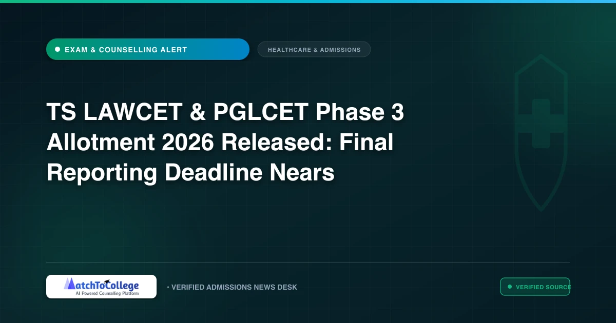 TS LAWCET & PGLCET Phase 3 Allotment 2026 Released: Final Reporting Deadline Nears