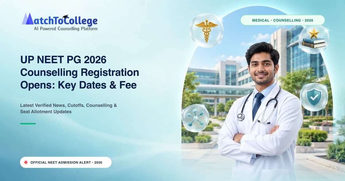 UP NEET PG 2026 Counselling Registration Opens: Key Dates & Fee Details