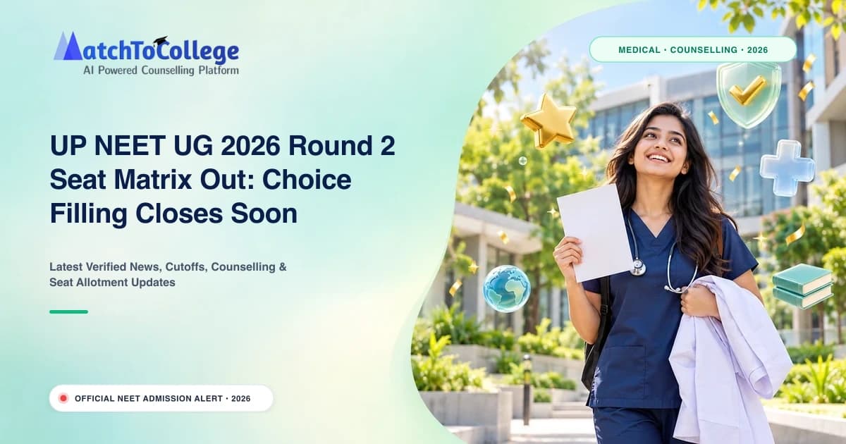 UP NEET UG 2026 Round 2 Seat Matrix Out: Choice Filling Closes Soon