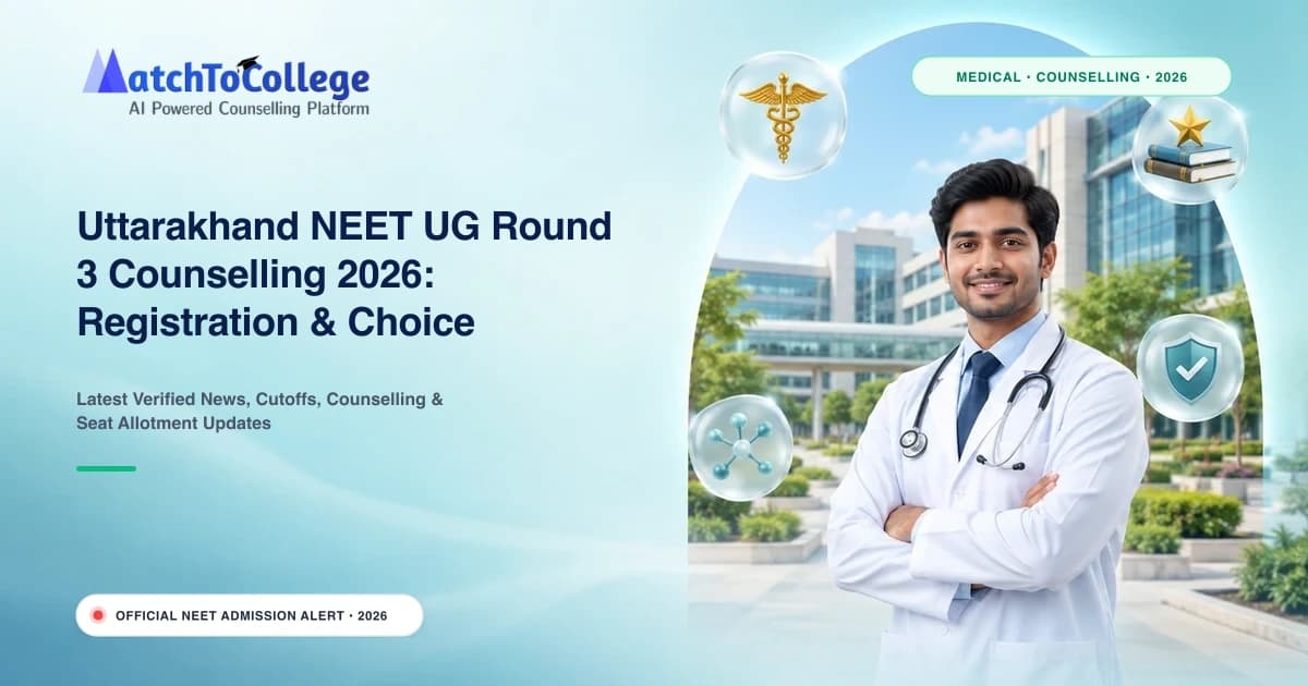 Uttarakhand NEET UG Round 3 Counselling 2026: Registration & Choice Filling Now Open