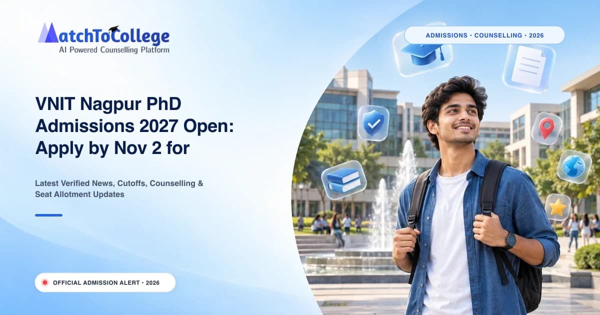 VNIT Nagpur PhD Admissions 2027 Open: Apply by Nov 2 for January Session