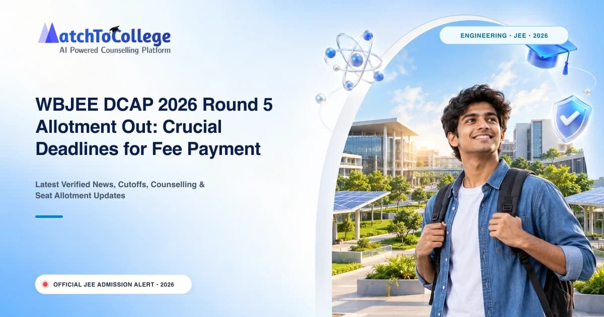 WBJEE DCAP 2026 Round 5 Allotment Out: Crucial Deadlines for Fee Payment & Admission