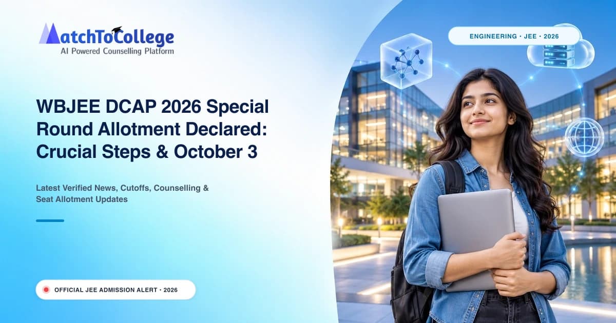 WBJEE DCAP 2026 Special Round Allotment Declared: Crucial Steps & October 3 Deadline