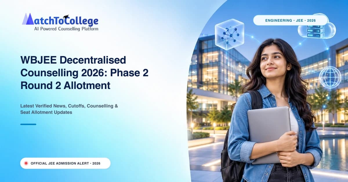 WBJEE Decentralised Counselling 2026: Phase 2 Round 2 Allotment Released, Act Fast!